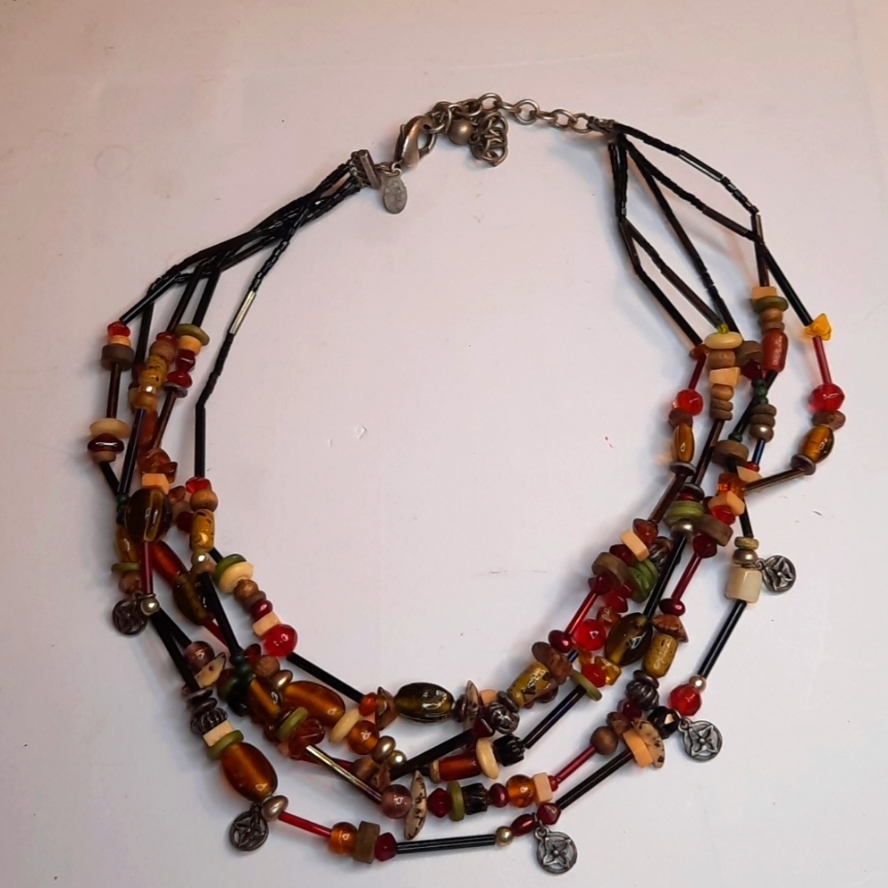 Chico's beaded necklace great colors multi strand